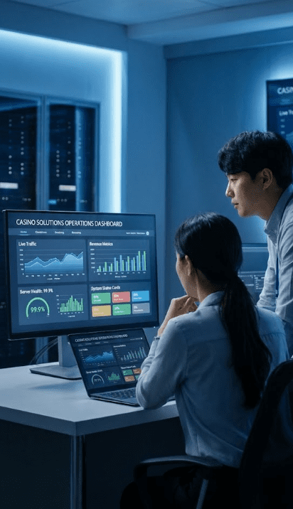 카지노솔루션 플랫폼 기업 웹사이트 히어로 섹션용 세로형 배너 이미지